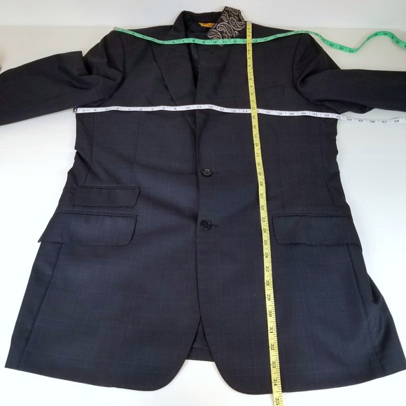 Robert Talbott Carmel Blue Peaked Lapel Blazer 44L - Picture 5 of 7